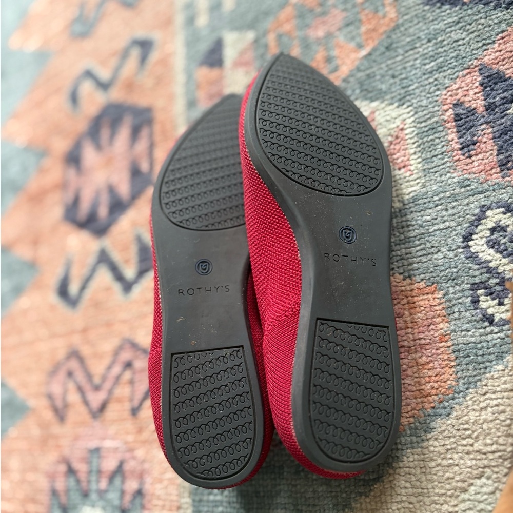 Rothy's Red Pointed-Toe Flats Elegant Loafers - Picture 4 of 4